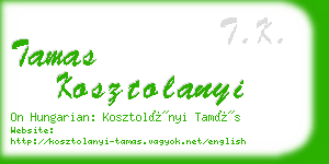 tamas kosztolanyi business card